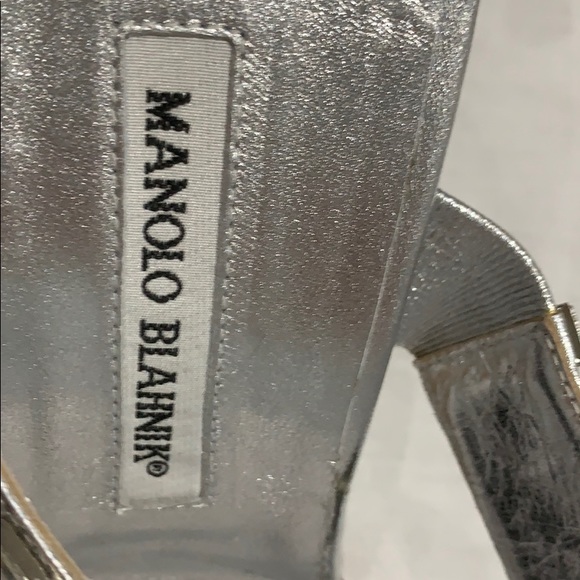 Manolo Blahnik, embellished, leather heels. - Picture 4 of 5